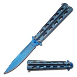 5" Closed Length Unchained Balisong Butterfly Knife - Blue