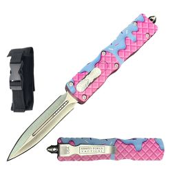 7" Pink Donut Sprinkle Frosting Automatic Out The Front Knife