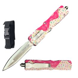 7" White Donut Sprinkle Frosting Automatic Out The Front Knife