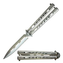 9 Inch Silver Draco Balisong Dagger Blade Butterfly Knife