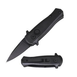 3.25" Closed Black CNC Aluminum Handle Mini Auto Switch Blade Knife