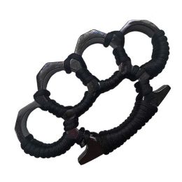 Cord Wrapped Black Metal Knuckles Paperweight Accessory