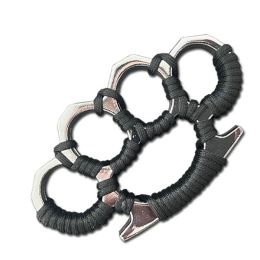 Cord Wrapped Silver Metal Knuckles Paperweight Accessory