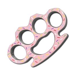 Heavy Duty Paper Weight Pink Sprinkles Knuckle Duster Solid Metal