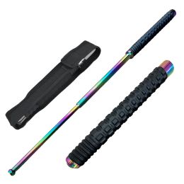 26 Inch Self Defense EXTENDABLE Rainbow Finish Walking Steel Stick Baton