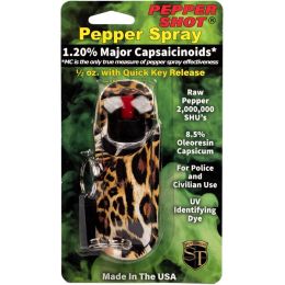 Pepper Shot 1.2% MC 1/2 oz Halo Holster Leopard Black/Orange