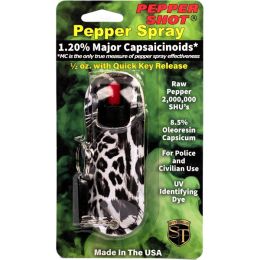 Pepper Shot 1.2% MC 1/2 oz Halo Holster Leopard Black/White