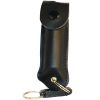 Pepper Shot 1.2% MC 1/2 oz pepper spray leatherette holster and quick release keychain black