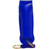 Pepper Shot 1.2% MC 1/2 oz pepper spray leatherette holster and quick release keychain blue