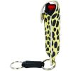 Pepper Shot 1.2% MC 1/2 oz pepper spray fashion leatherette holster and quick release keychain cheetah black/yellow