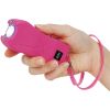 Rechargeable Runt 80,000,000 volt stun gun with flashlight and wrist strap disable pin Pink