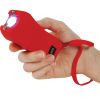 Rechargeable Runt 80,000,000 volt stun gun with flashlight and wrist strap disable pin Red