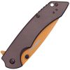 Assisted Open Folding Pocket Knife with Grey handle and Orange Blade