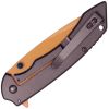 Assisted Open Folding Pocket Knife with Grey handle and Orange Blade