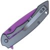 Assisted Open Folding Pocket Knife with Grey handle and Purple Blade