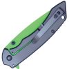 Assisted Open Folding Pocket Knife with Grey handle and Green Blade