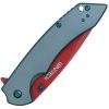 Assisted Open Folding Pocket Knife with Grey handle and Red Blade