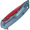 Assisted Open Folding Pocket Knife with Grey handle and Red Blade