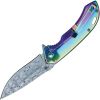 Assisted Open Folding Pocket Knife with Rainbow handle with American Flag Design