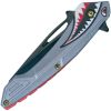 Assisted Open Folding Pocket Knife Gray with Flying Shark Design