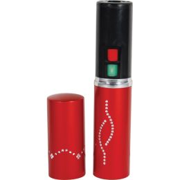 25,000,000 Volt Rechargeable Lipstick Stun Gun with Flashlight, red