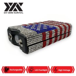 American Flag Rhinestone DZS 10 Million Volt Self Defense Bling Stun Gun