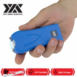 DZS Maximum Power Rechargeable Blue Stun Gun With LED Flash Light