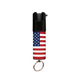 USA Flag Keychain Mini Pepper Spray for Self Defense - Safety Twist Top to Prevent Accident