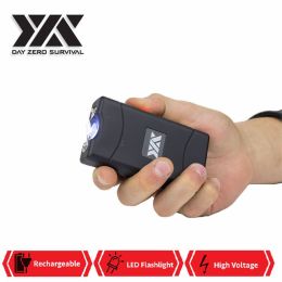 DZS 10 Million Volt Self Defense Stun Gun With Rechargeable LED FlashLight