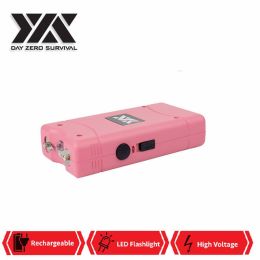 DZS 10 Million Volt Self Defense Pink Stun Gun Rechargeable LED FlashLight